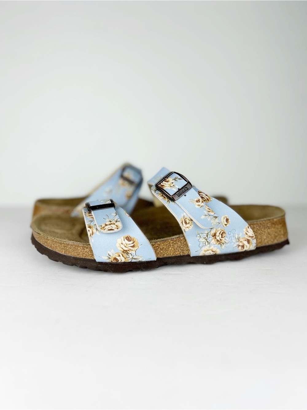 Birkenstock Birki's Michele Tahiti Blue Floral Rose Birko-Flor Sandal EU 37 US 6 - Picture 2 of 13